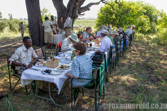Bush breakfast, Xigera Camp, Okavango