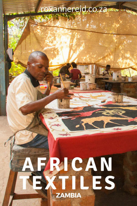 Hand-painted African textiles near Mfuwe town in Zambia #Africa #travel #art