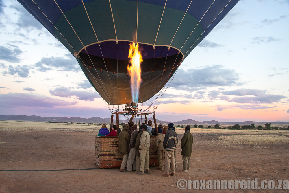 Hot air balloon at Sossusvlei, Namibia
