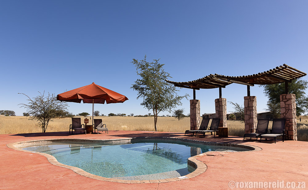 Glamping Namibia: the smaller pool at Kalahari Anib