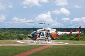 Helicopter flight over Victoria Falls, Zimbabwe