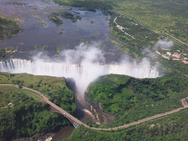 Victoria Falls from the air, Zimbabwe