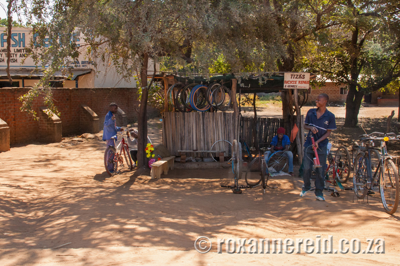 Bicycle repair kiosk, Zambia