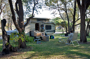 Camping at Kwando Camp, Caprivi, Namibia