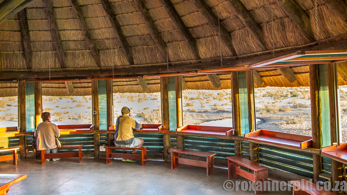 Interior of the upper level of the hide, Olifantsrus Camp, Etosha National Park