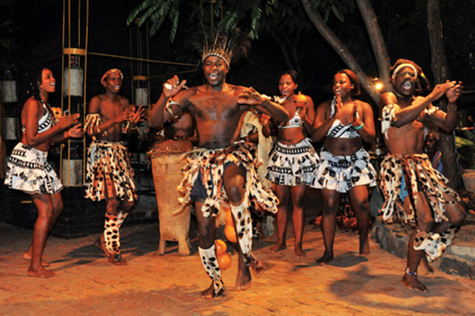 Traditional dancers, The Boma restaurant, Victoria Falls, Zimbabwe