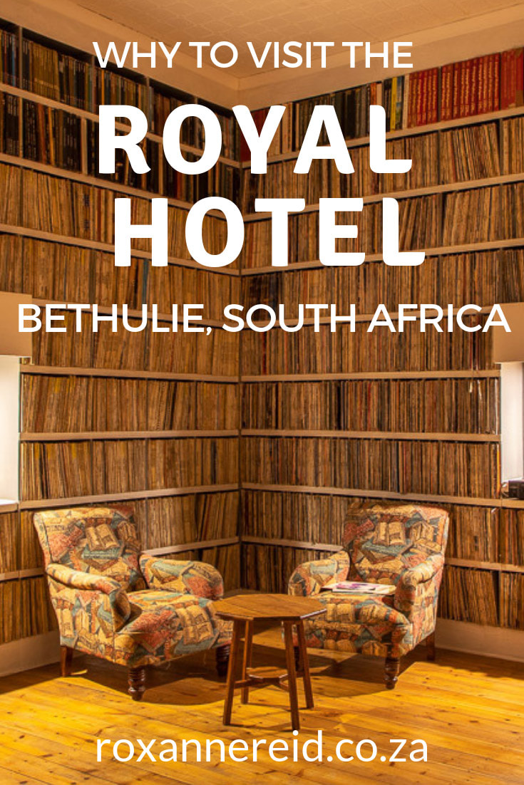 Love books and vinyls? There’s a grand collection at the Royal Hotel in Bethulie in the Free State, South Africa. Other reasons to visit this Bethulie accommodation are things to do in Bethulie: see South Africa’s largest dam (Gariep Dam), hear stories of Anglo Boer War history and the worst concentration camp in South Africa, see the oldest house in the Free State and the longest road-rail bridge in South Africa. #bethulie #RoyalHotel #bookhotel
