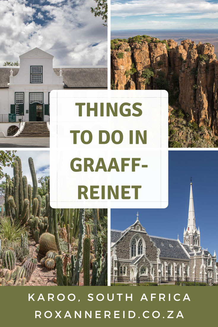 Visiting the Great Karoo in the heartland of South Africa? Discover things to do in Graaff-Reinet, the Eastern Cape’s oldest town. It’s packed with history and museums but also surrounded by the Camdeboo National Park with its natural wonders like the Valley of Desolation. Enjoy a safari in the national park, see the largest private collection of cacti in the world, eat at Graaff-Reinet restaurants, find fossils, stay over in Graaff-Reinet accommodation, take a day trip to Helen Martins’ Owl House.