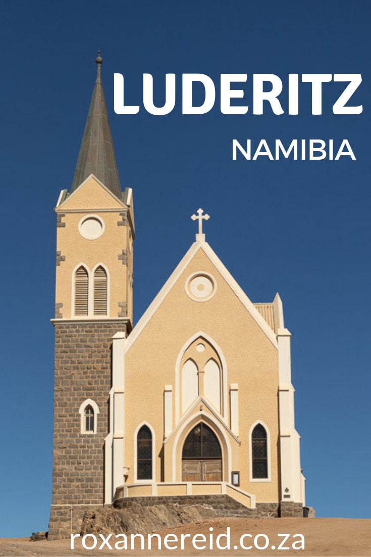Visiting Luderitz in remote southwest Namibia? Find out about its history, things to do in Luderitz, Luderitz accommodation, Luderitz camping, Shark Island Luderitz, Shark Island campsite Luderitz, old German colonial buildings, like Goerke House and Felsenkirche, and things to do on your way there – Kolmanskop ghost town and wild horses Namibia. #Luderitz #SharkIslandLuderitz