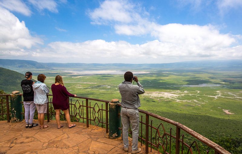 Looking down at the Ngorongoro crater on the Northern Circuit, Tanzania