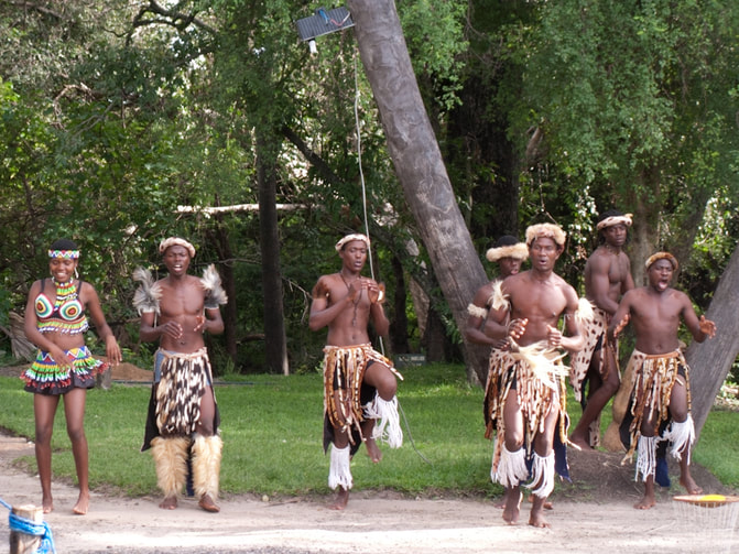 Traditional dancers, Victoria Falls, Zimbabwe