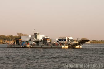 Crossing the Zambezi by ferry at Kazungula