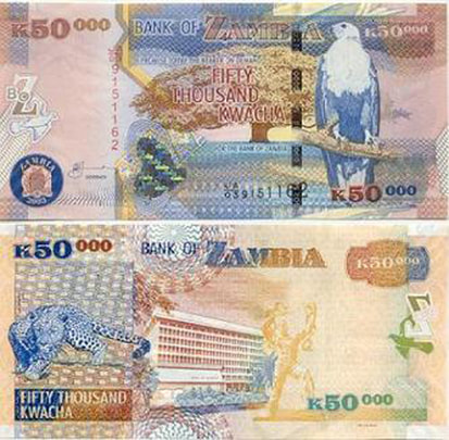 Zambian kwacha notes
