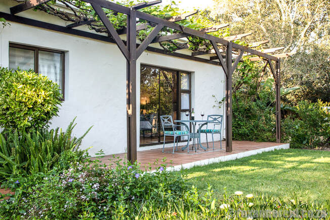 Stoep with pergola at Vine Guesthouse in Bottelary Road, Stellenbosch