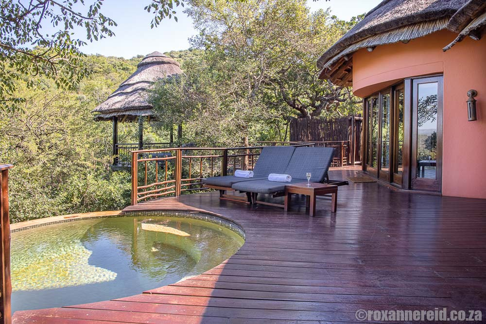 Deck at a private suite at Thanda Safari Lodge