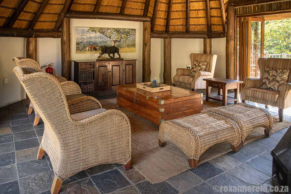 Lounge at Rhino River Lodge, Manyoni Game Reserve