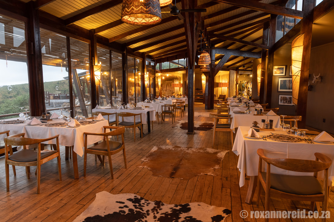 Dining area at Rhino Ridge Safari Lodge Hluhluwe
