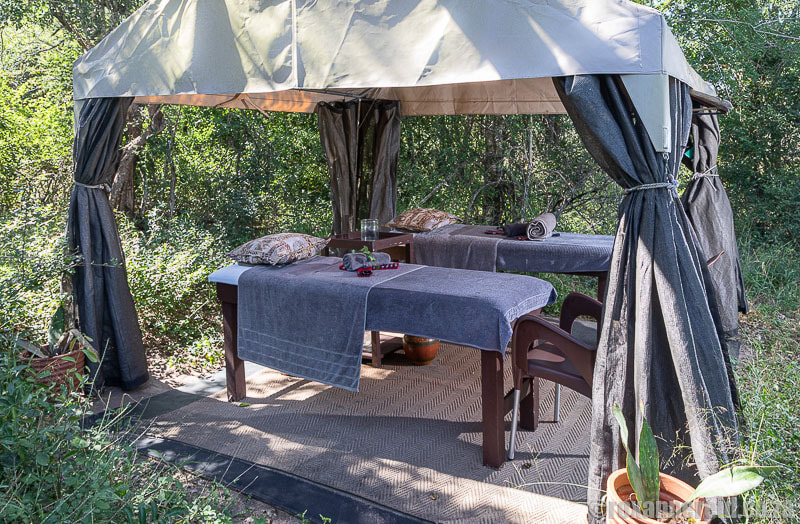 Private spa tent at Tembe Elephant Park lodge