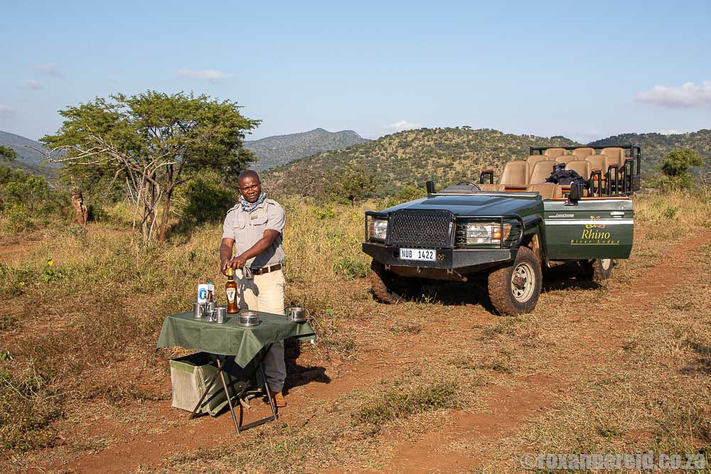 Coffee stop on a drive from Rhino River Lodge at Manyoni
