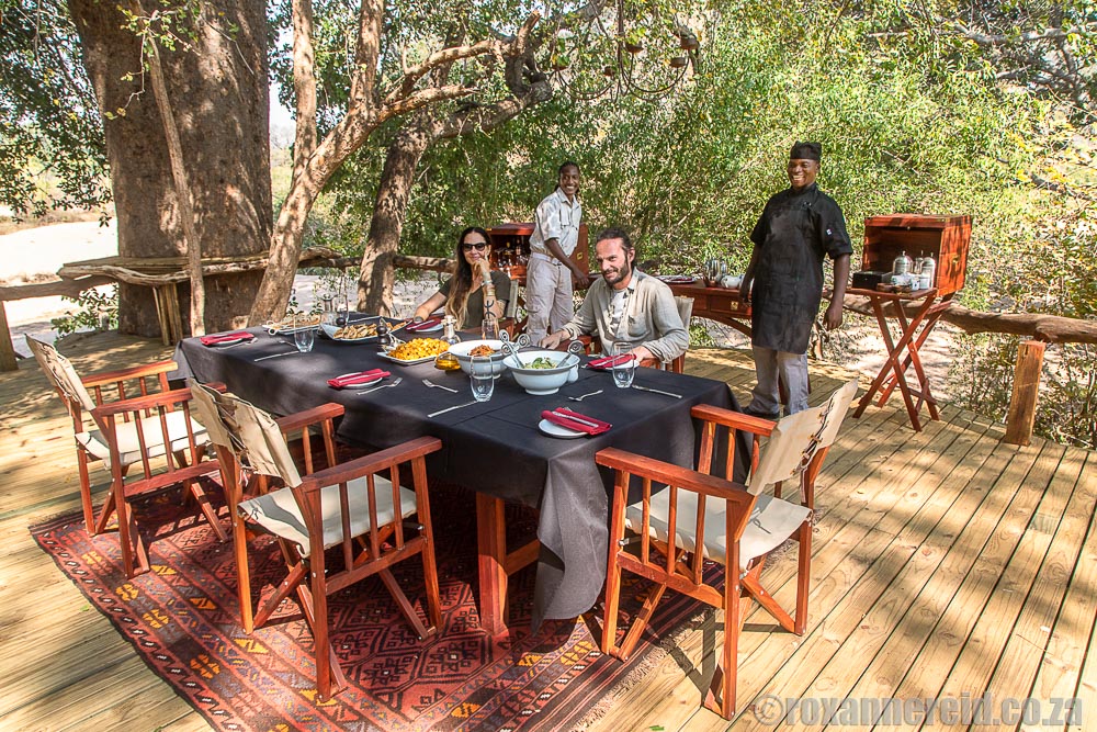 Lunch on the Greater Mana Expedition, Sapi and Mana Pools Zimbabwe