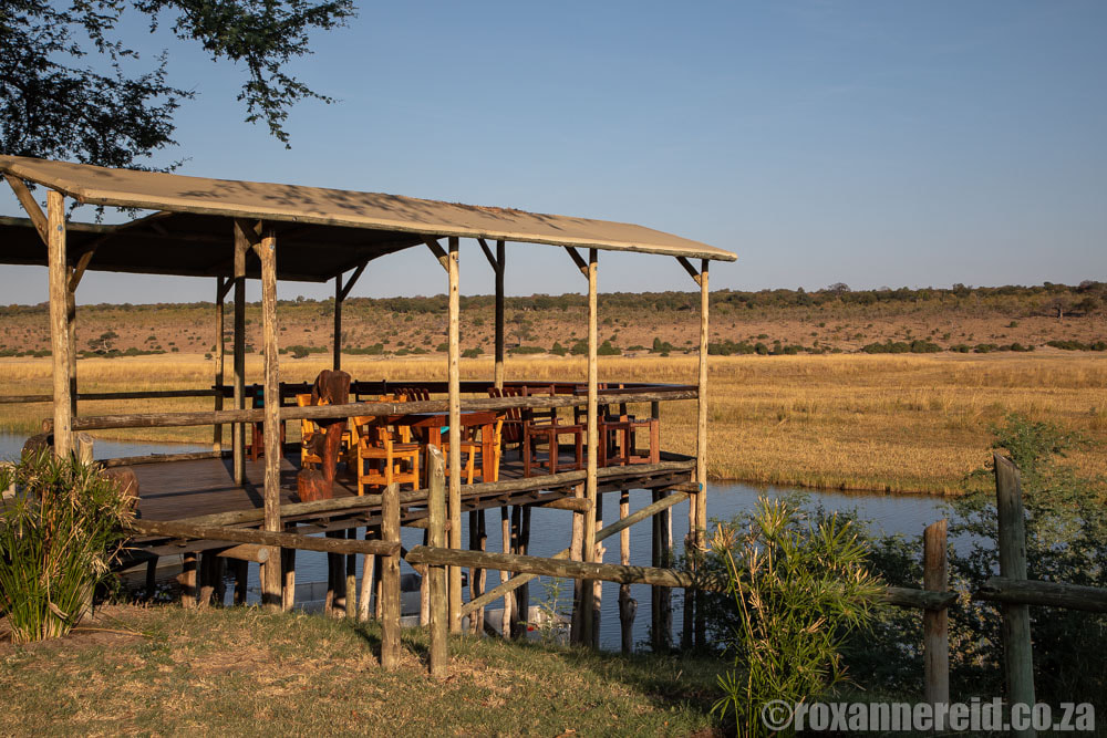 Chobe accommodation: viewing deck at Chobe River Camp, Namibia