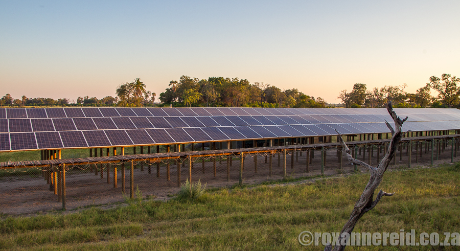 Solar panels, Xigera Camp, Okavango, Botswana