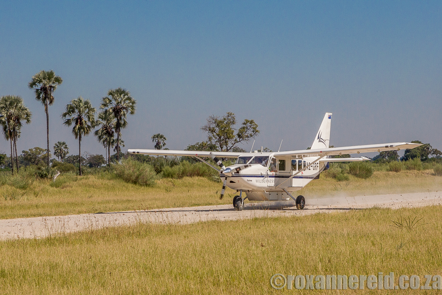 Wilderness Air lands at Xigera Camp, Okavango
