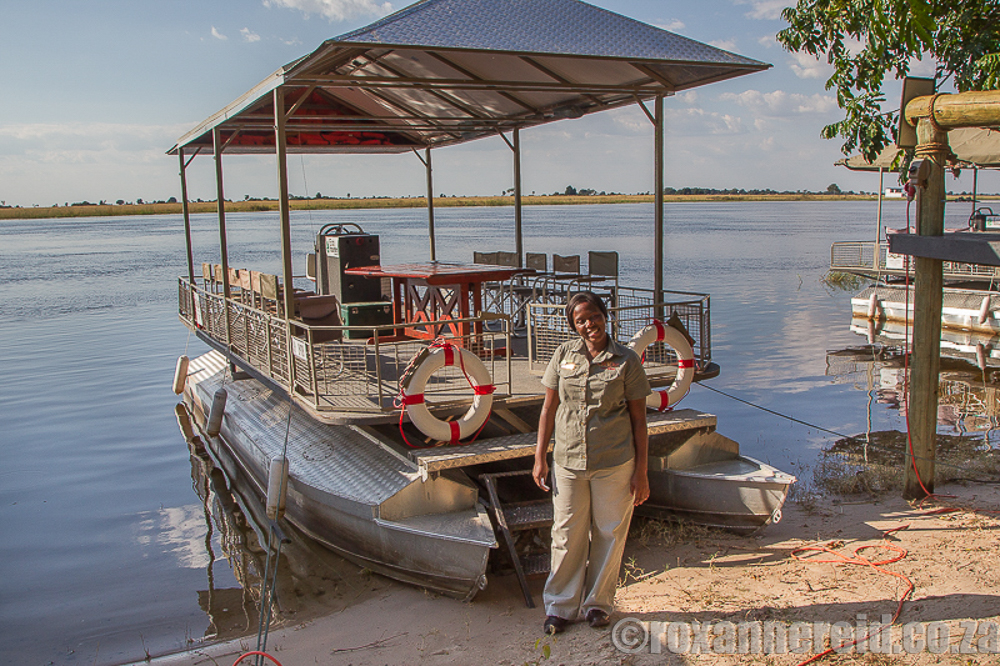 Solar-powered electric boat at Chobe, Botswana