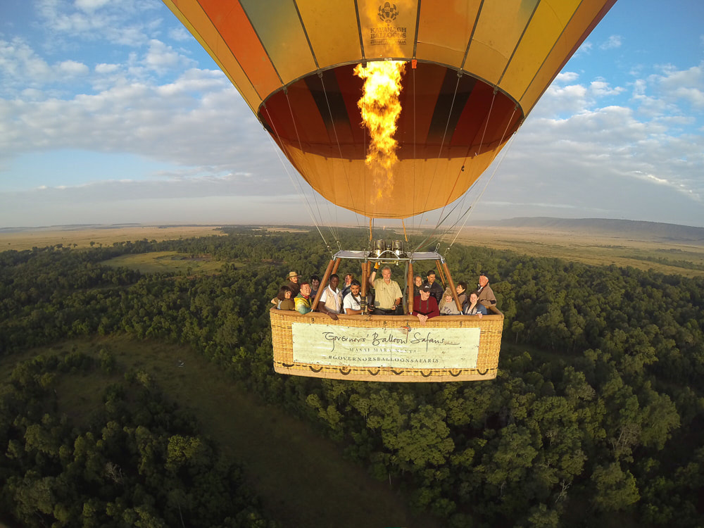 Hot air ballooning in Kenya's Maasai Mara