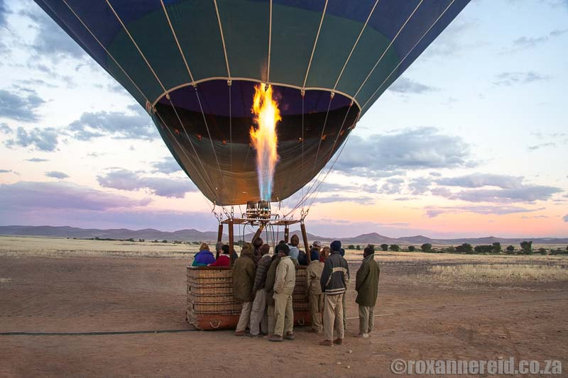 Things to do in Africa: hot air balloon ride in Namibia