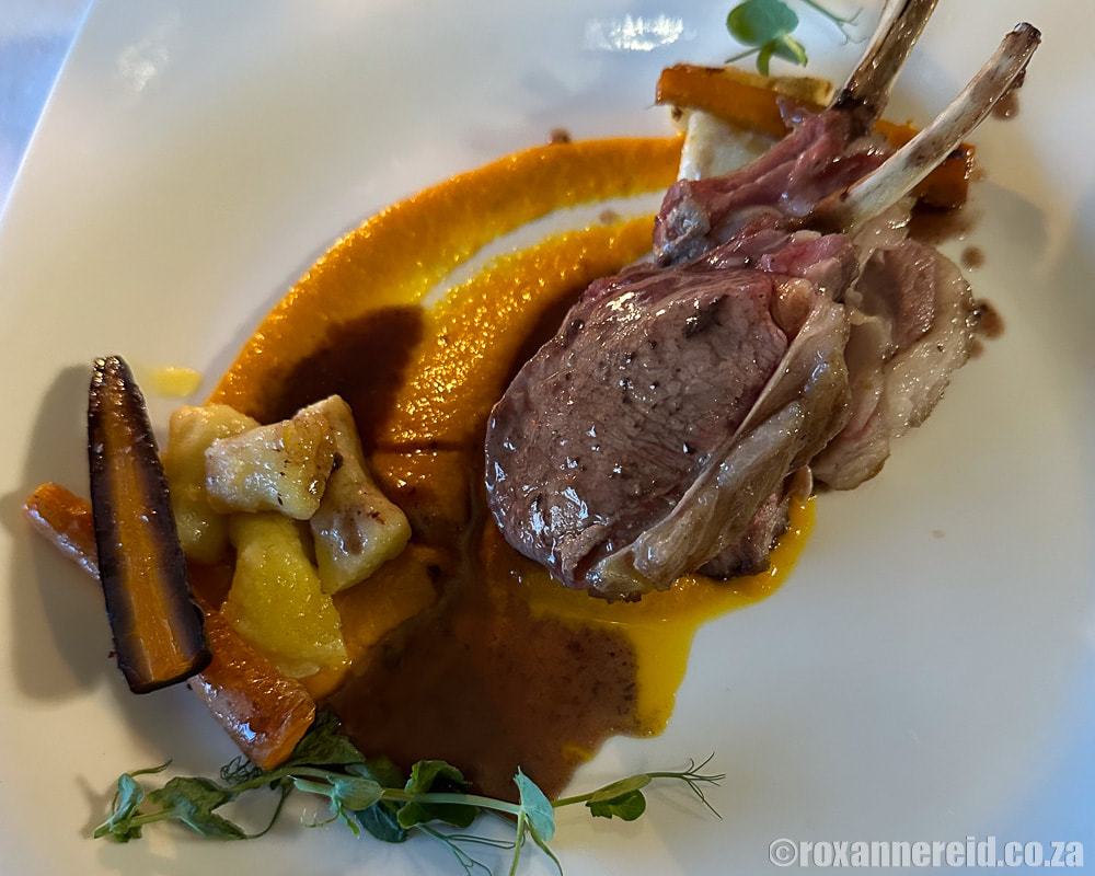 Lamb dish at The Field Kitchen fine dining restaurant in the Overberg