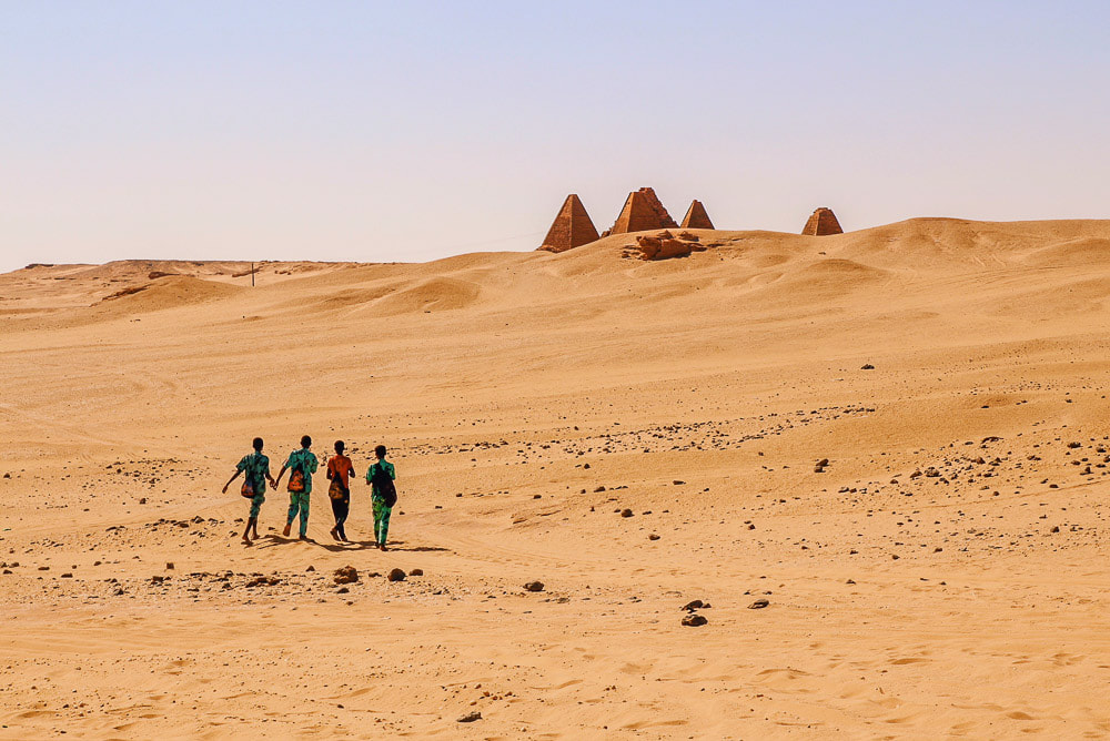 Pyramids in the desert, Sudan